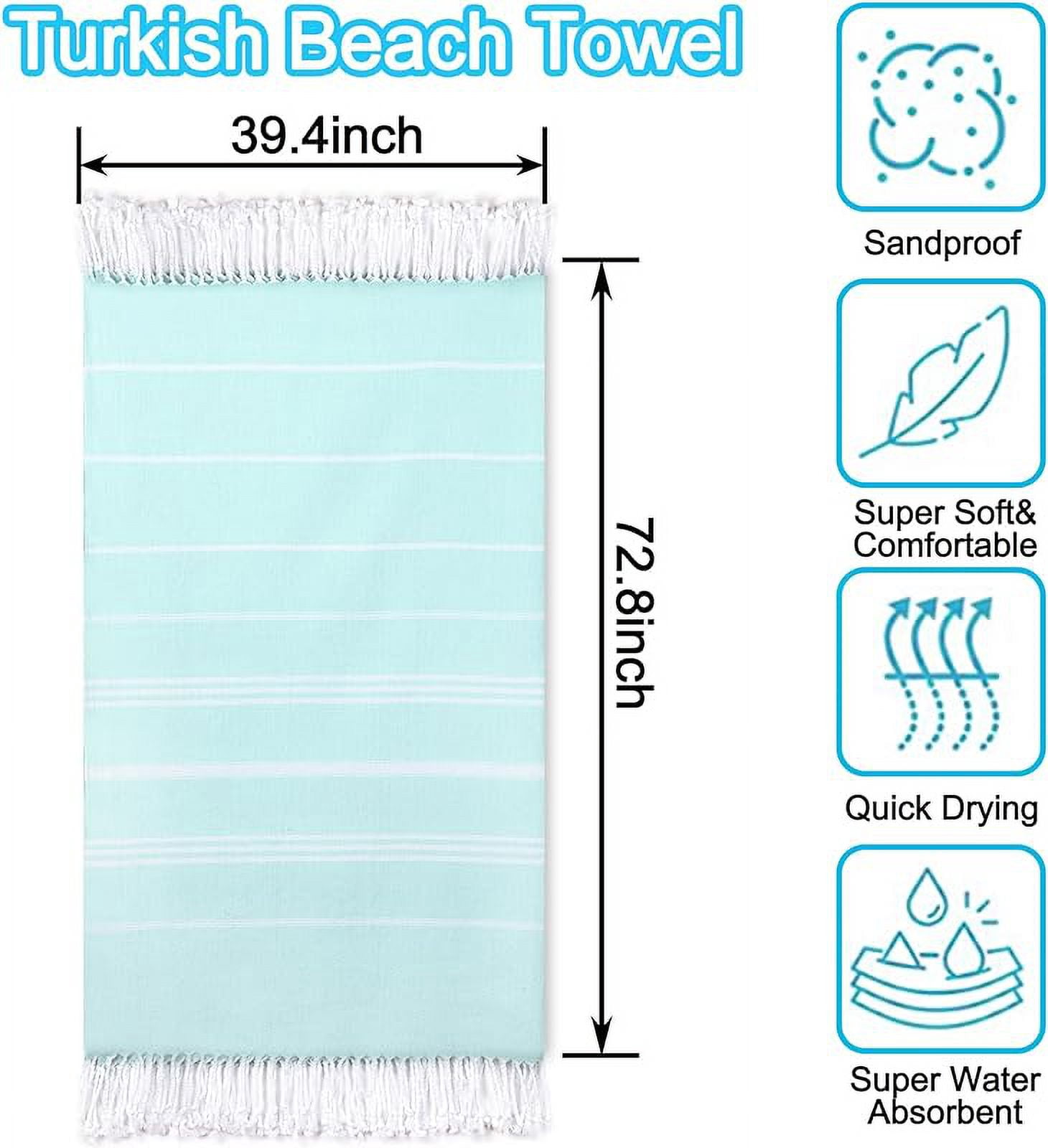 Beach Towel 2 Pack,Sand Free Beach Towels Oversized 39 x 72,Turkish Beach Towel Quick Dry Towel,Lightweight Pool Towels for Adults Travel Towel,Cool Beach Essentials Super Absorbent Towels
