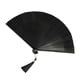 thumbnail image 1 of de mano plegable chino, ventilador de seda de bambú, ventilador de mano chinoiserie ligero decorativo, ventilador plegable para fiesta de Negro, 1 of 9