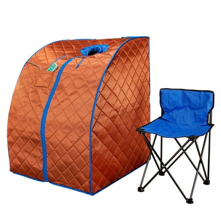 Large Infrared IR FAR Portable Indoor Spa Sauna for Home Relaxation & Enjoyment w/ Chair &