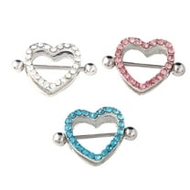 DESIGNICE 1pc/1pair Heart Shaped Nipple Shield Nipple Ring Steel Barbell Piercing Jewelry