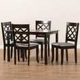 thumbnail image 2 of Bowery Hill 17.9'' Modern Oak Wood Dining Chair in Espresso/Gray (Set of 4), 2 of 7
