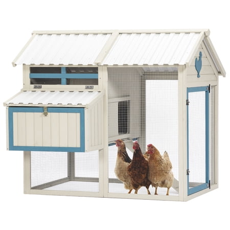 Vivifying  Outdoor Chicken coop with Waterproof PVC Roof. Outdoor chicken coop with removable bottom for easy cleaning.Large space Coop suitable for 6-8 chickens.