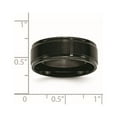 thumbnail image 6 of Chisel Stainless Steel Polished with Brushed Center Black IP-plated 8mm Band, 6 of 7