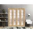 thumbnail image 4 of Sliding Closet Double Bi-fold Doors 96 x 96 inches | Quadro 4002 Oak | Sturdy Tracks Moldings Trims Hardware Set | Wood Solid Bedroom Wardrobe Doors, 4 of 6