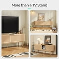 thumbnail image 6 of LINSY HOME Fluted TV Stand for TVs up to 75", Mid-Century Home Entertainment Center with Sliding Tambour Door and Adjustable Shelves, Oak, 6 of 10