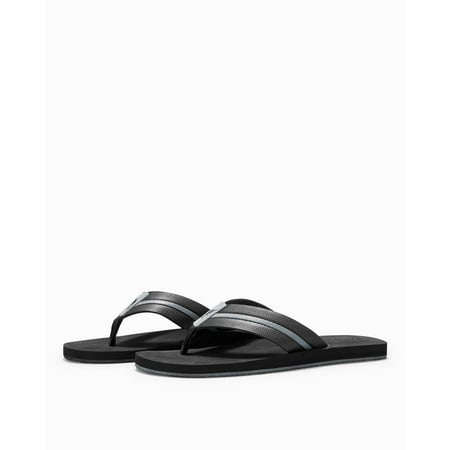 Tommy Bahama Men's Synthetic Flip-Flops Taheeti Sandals, Black/Gray 8D - NEW