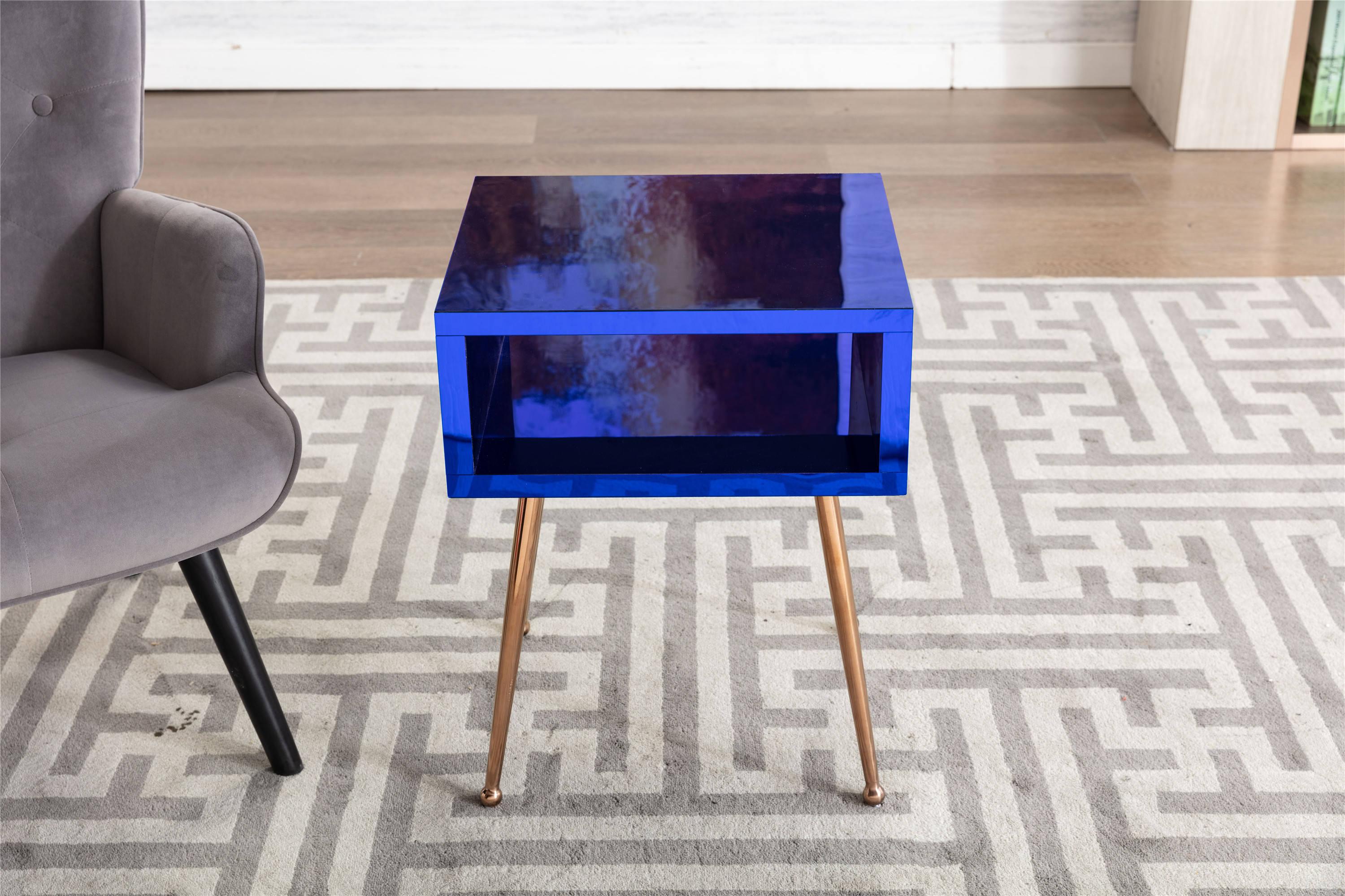 Mirrored End Table Modern Elegant Bedside Nightstand Acrylic Mirror Finish Sofa ChairSide