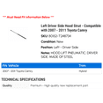 thumbnail image 2 of Left Driver Side Hood Strut - Compatible with 2007 - 2011 Toyota Camry 2008 2009 2010, 2 of 2