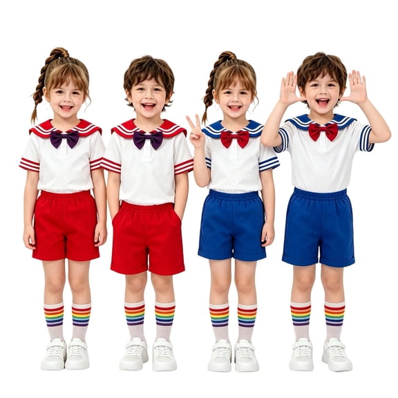 Letdown Boys Cheerleader School Outfit For Performance Stage Show Kids Party Ensemble With Shorts Set
