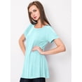 thumbnail image 3 of Made by Johnny Women's Tunic Top Casual T Shirt for Leggings S-5XL Plus Size L AQUA, 3 of 6