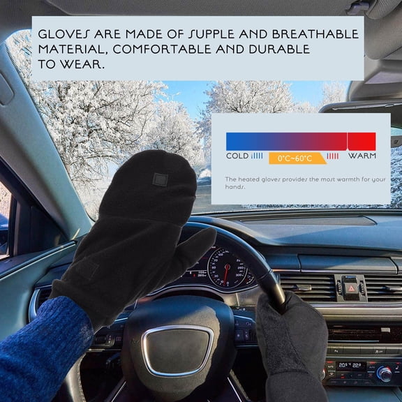 NICEXMAS 1 Pair Winter Warm Half-Finger Gloves with Non- , Windproof Design for Outdoor Activities