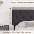 thumbnail image 5 of Bed Frame with USB Ports,Upholstered Platform with Adjustable Headboard, Strong Frame and Wooden Slats Support, Linen Fabric Wrap No Box Spring Needed, Easy Assembly, Dark Grey, Full, 5 of 6