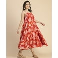 thumbnail image 3 of Moomaya Shoulder Straps Square Neck Printed Rayon Dress - Women's Boho Dress, 3 of 9