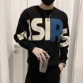 thumbnail image 2 of Sudadera con capucha y letras para hombre, ropa masculina, estilo rock negro, sin capucha, estilo coreano, ofertas elegantes, Overfit, 2 of 5