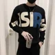 thumbnail image 2 of Sudadera con capucha y letras para hombre, ropa masculina, estilo rock negro, sin capucha, estilo coreano, ofertas elegantes, Overfit, 2 of 5
