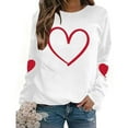thumbnail image 6 of BEFOKA Long Sleeve Shirts For Women Valentine's Day Crewneck Sweatshirt Love Heart Printed Blouses For Women Dressy Casual Going Out Top Pullover Sweatshirt Holiday Graphic Tops & T-Shirts, 6 of 9