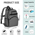 thumbnail image 6 of Gray Checkerboard Backpack for School,Cute School Bag,Schoolbag with Adjustable Shoulder Straps & Padded Back,15.25"x11.5"x5.25", 6 of 6