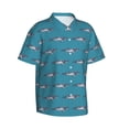 thumbnail image 2 of Balery Cartoon Whale Print Men's Hawaiian Shirts Short Sleeve Beach Shirt Relaxed Fit Vacation Button Down Shirts-XX-Large, 2 of 9