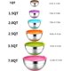 thumbnail image 4 of Cuencos para mezclar de acero inoxidable con tapas herméticas, 6 cuencos de metal anidados de base plana de silicona de colores, líneas de medición para suministros de cocina (coloridos), 4 of 7