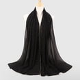 thumbnail image 4 of beishanbush Clothing 2025 Silk Scarves Women's Soft Chiffon Diamond Headscarf Spring Summer Long Shawl Hijab Black, 4 of 9