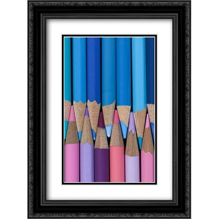 - Colored Pencils II 2x Matted 18x24 Black Ornate Framed Art Print by Mahan, Kathy