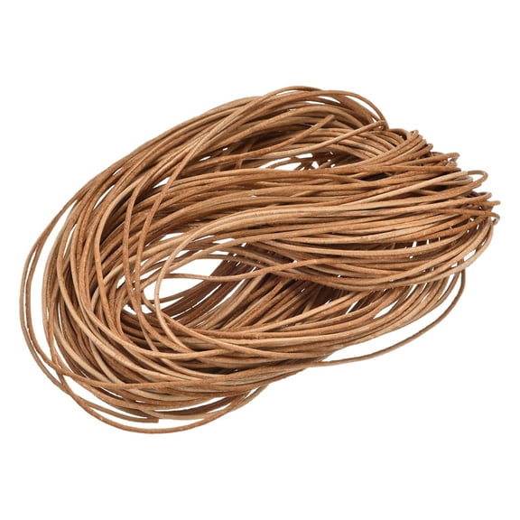 20 Yards 1mm Round Leather Cord Lacing Strings for DIY Crafts Pure Brown