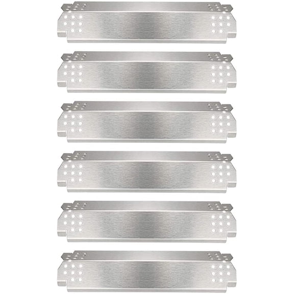 Quickflame Set of 6 Heat Plates for Nexgrill 6 Burner 720-0896B, 720-0896, 720-0898 and 720-0888, 720-0888N, 720-0882A, 720-0830H, Stainless Steel Grill Heat Shield Tent, Burner Cover