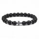 thumbnail image 1 of Pulsera de cuentas cruzadas de piedra volcánica de 8 mm de estilo europeo y americano con piedra de tigre, pino blanco y piedra de agalla negra, 1 of 5