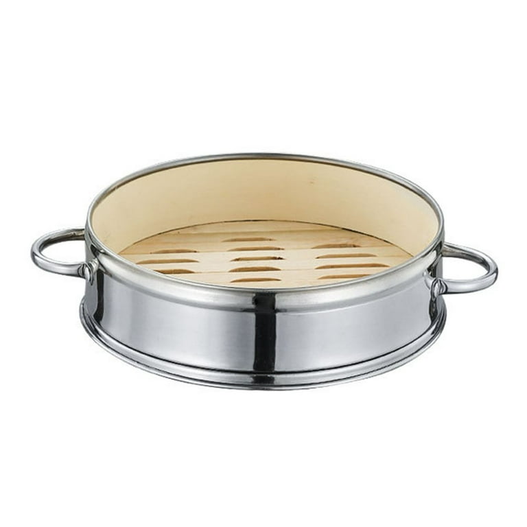20cm Food Steamer Basket Practical Stainless Steel Handles Steamer Useful Bun Steamer Grid for Home Kitchen Restaurant (Silver), Size: 20 cm