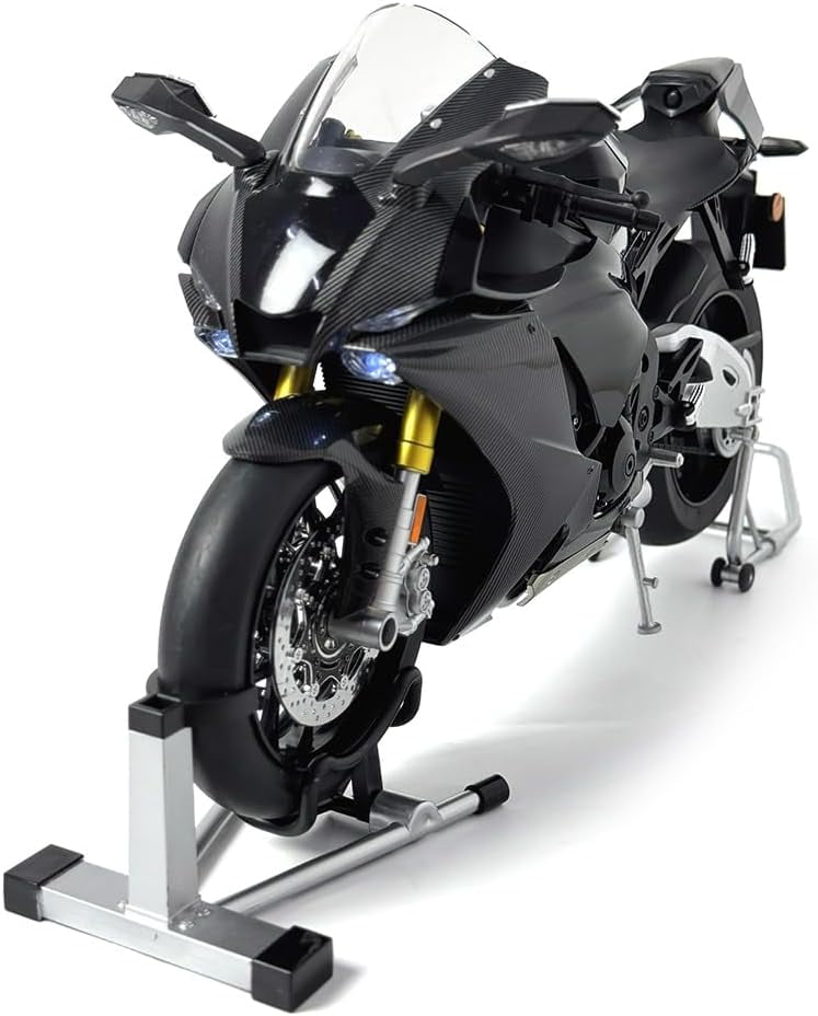 1/6 Scale Alloy Dynamic RC Motorcycle, Realistic Simulation RC Dirt Bike with Ignition System, Smoke Spray, Light & Sound, Sports Style Collectible Gift