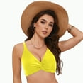 thumbnail image 4 of HCNTES Womens Underwire Bikini Top Push Up Bathing Suit Tops Padded Large Bust Swimsuits Tops Only(L,a104-Yellow), 4 of 9