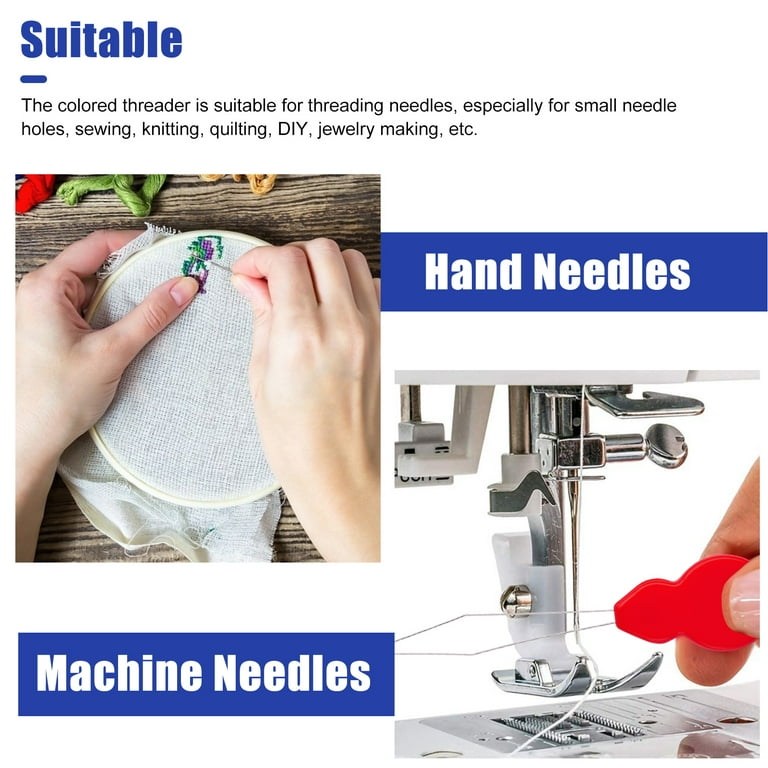Needle Threader,40 pcs Gourd Shape Needle Threader for Hand Sewing Plastic  and Metal Easy Threader,Colorful Needle Threaders for Sewing Machine