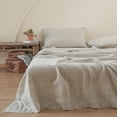 thumbnail image 7 of Simple&Opulence French Linen Flat Sheet with Embroidered Border-100% Stone Washed Flax Bedding,King Size(108''x102'') Ultra Soft,Breathable Flat Top Sheet-1 Piece Bed Flat Sheet Only(Linen), 7 of 7