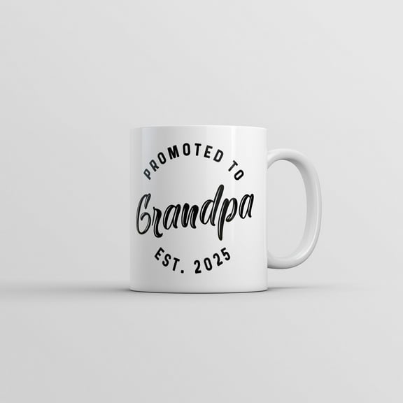 Promoted to Grandpa 2025 Mug Funny Sarcastic Family New Baby Graphic Novelty Coffee Cup
