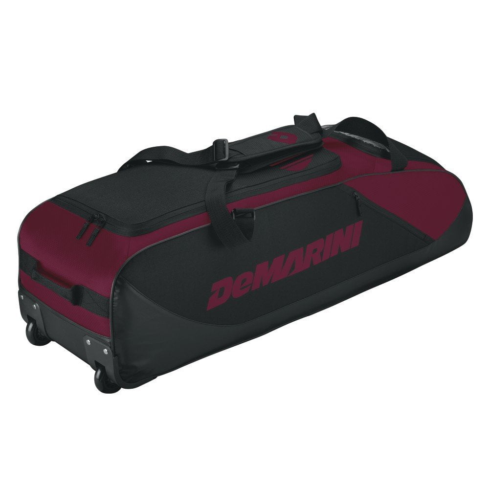 Wilson DeMarini DTeam Wheeled Bat Bag Maroon