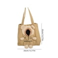 thumbnail image 3 of Soft Furry Pet Carrier Bag For Small Dogs And Cats, Head Out Breathable Travel Tote, Teddy Bear Style Shoulder Handheld Carrier, Gray Khaki, 3 of 6