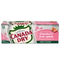 thumbnail image 2 of Canada Dry Caffeine Free Zero Sugar Fruit Splash Strawberry Ginger Ale Soda Pop, 12 fl oz, 12 Pack Cans, 2 of 7