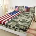 thumbnail image 3 of Castle Fairy Teens Adults Abstract Camouflage Twin Sheet Sets 3pcs,USA Flag Twin Fitted Sheet Microfiber,Retro Vintage Breathable Flat Sheet,Super Cozy Room Decor, 3 of 7