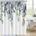 thumbnail image 3 of Blue Purple Eucalyptus Leaves Shower Curtains,Waterproof Fabric Stylish Botanical Bathroom Shower Curtain with Hooks-48"W x 72"L (Pack of 1), 3 of 7