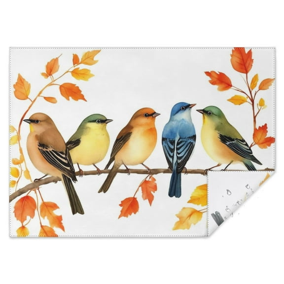 Fall and Birds Rectangle Tablecloth 60"x84",Waterproof Polyester Rectangle Table Cloth, Wipeable Spillproof Polyester Tablecloth for Dining, Camping, Indoor and Outdoor