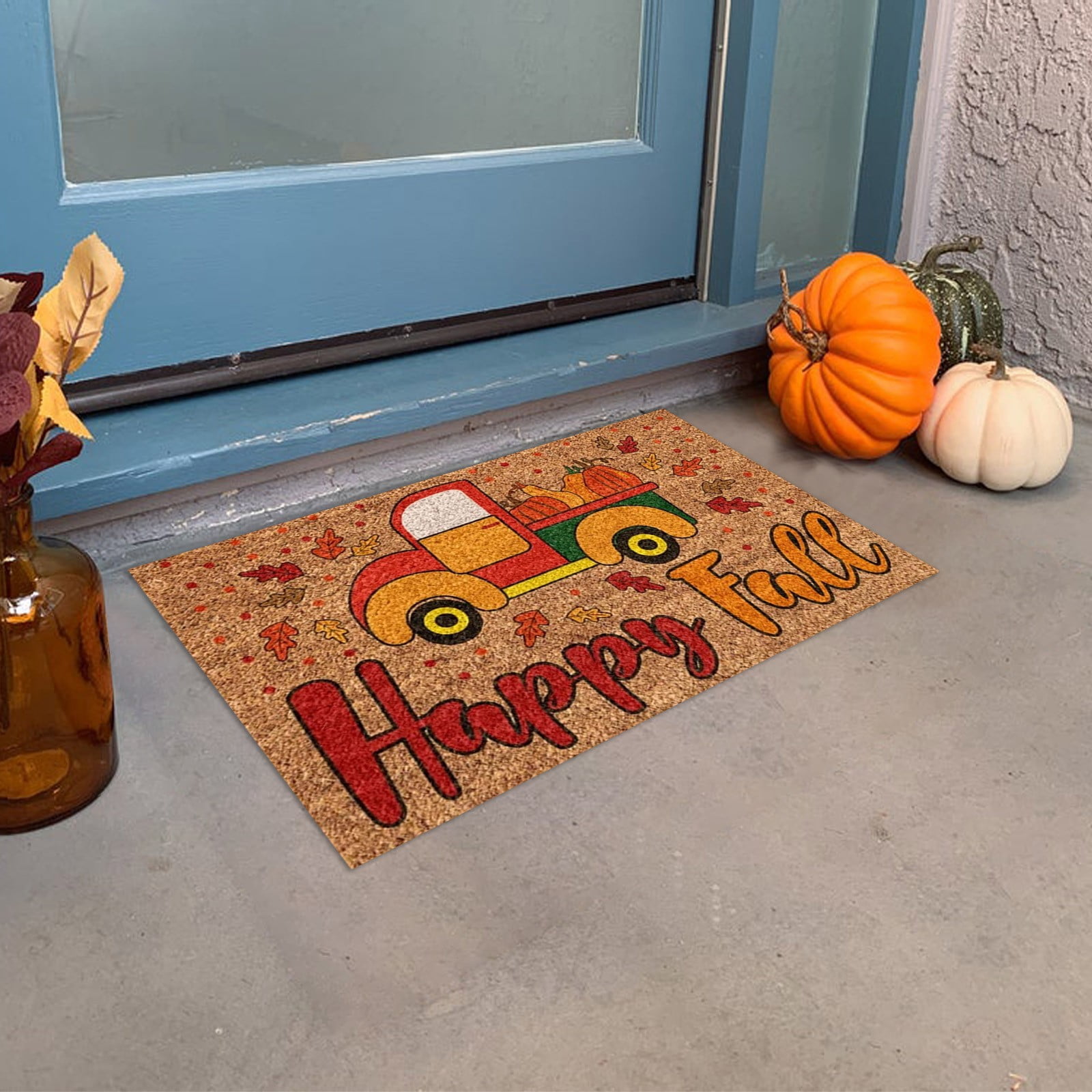  Ileading Fall Welcome Mat Extra Large 32'' x 48'' Non Slip  Indoor Entrance Mat Washable Autumn Maple Leaf Gnome Doomat Thanksgiving  Pumpkin Floor Mat Area Mat for Indoor Outdoor Entrance Floor 