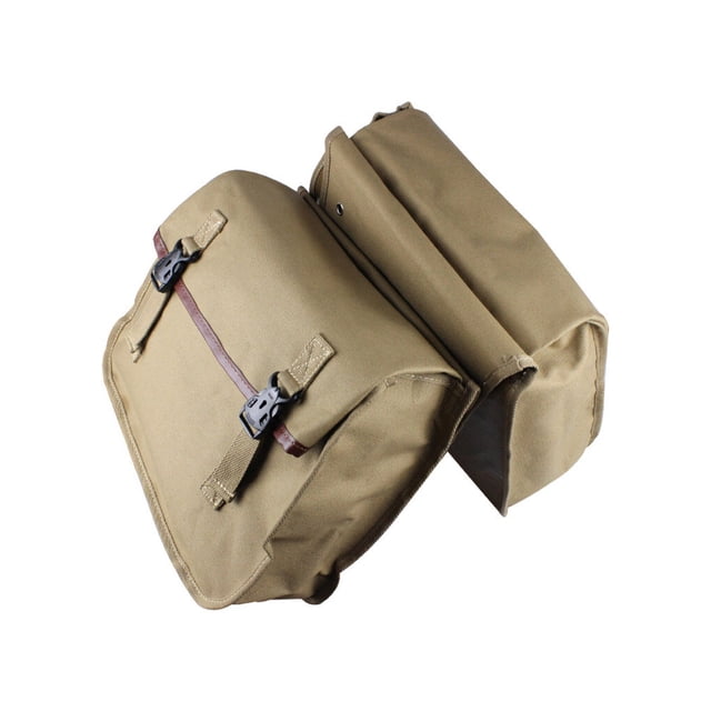 Electric Retro Rear Bag Canvas Wear-resistant Motorcycle Saddlebags Travel Luggage Motorcycle Saddlebags Portable Large Capacity Riding Side Bags Tools Pouch Brown