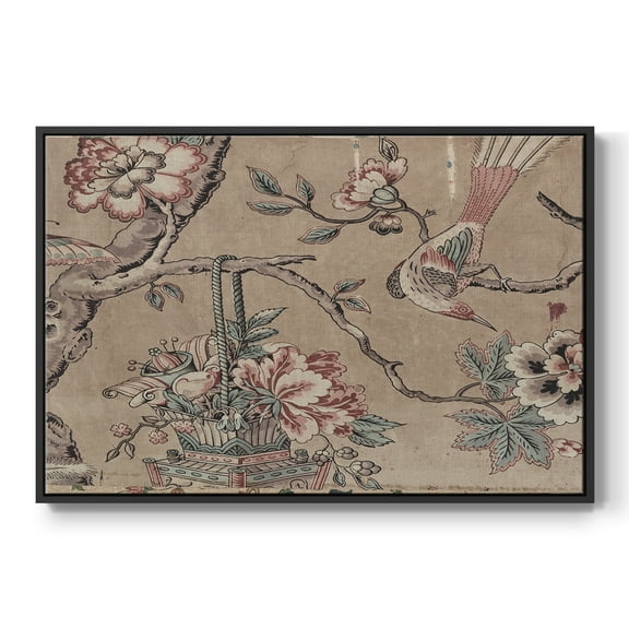 Vintage Abstract Print-XVIII Framed in Black Wood Gallery Wrapped Canvas 17 in. x 25 in.