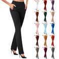 thumbnail image 7 of ZQGJB Women's Yoga Dress Pants Bootcut Stretchy Work Pants Business Office Casual Solid Color High Waist Straight Leg Slacks Trousers with 3 Pockets #04-Green XL, 7 of 7