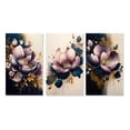 thumbnail image 2 of Designart "Deep Pink and Blue Crocus Blossom II" Floral & Botanical Wall Art Set Of 3 - Crocus Pink Canvas Set For Living Room Decor, 2 of 6