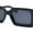 All Black, variant on Womens Mod Narrow Rectangle Minimal Fashion Plastic Sunglasses All Black