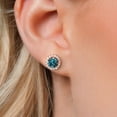 thumbnail image 3 of Gem Stone King 2.20 Ct Round 6mm London Blue Topaz 18K Rose Gold Plated Silver Removable Jacket Stud Earrings, 3 of 6