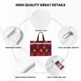 thumbnail image 6 of Handbag File Bag 15×10.6in Large Capacity Double Pocket Designed For Work Travel Travel Shopping Red Colorful Houndstooth Hand-Drawn Sketch_2, 6 of 8