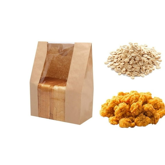 Large Paper Bakery Bags,HXRH Bread Storage Containers for Homemade Cookies,8.3x3.5x13.8In Reusable Paper Bread Bag for Cakes,Sandwiches Storage,25Pcs