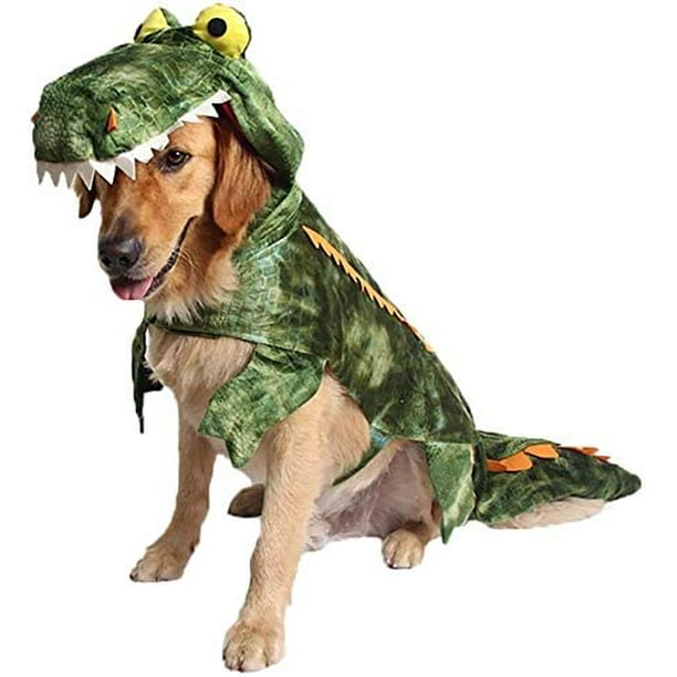 FFIY Alligator Chien Costume Halloween Chien Crocodile Costume Hoodie Manteaux Animaux Combinaisons X-Small
